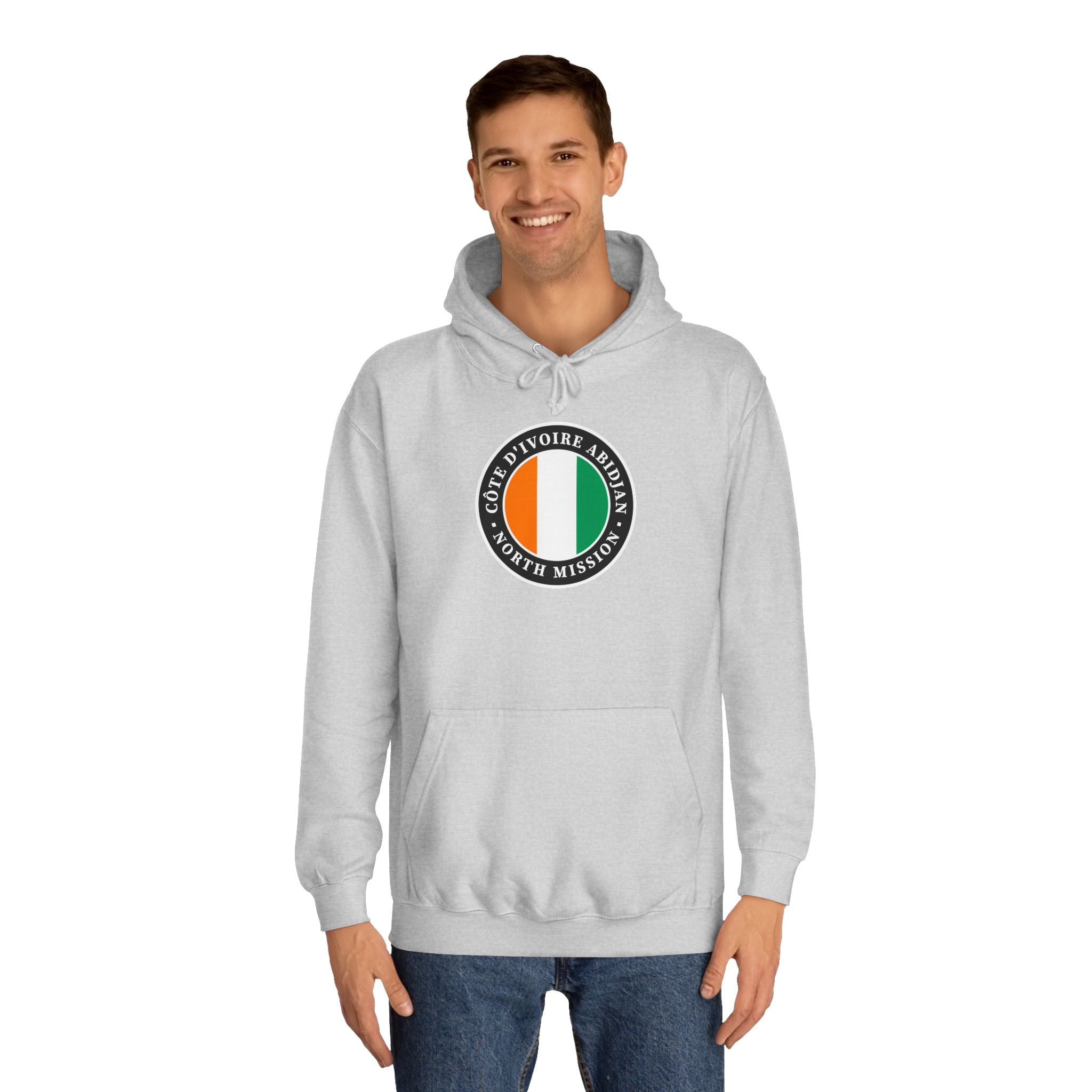 Cote d'Ivoire Abidjan North Mission Flag Logo (Black Border) College Hoodie