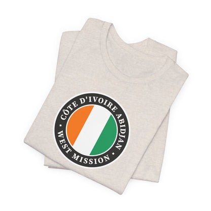 Cote d'Ivoire Abidjan West Mission Flag Logo (Black Border) T-shirt - Latter-Day Saint LDS Missionary Gift - Book of Mormon