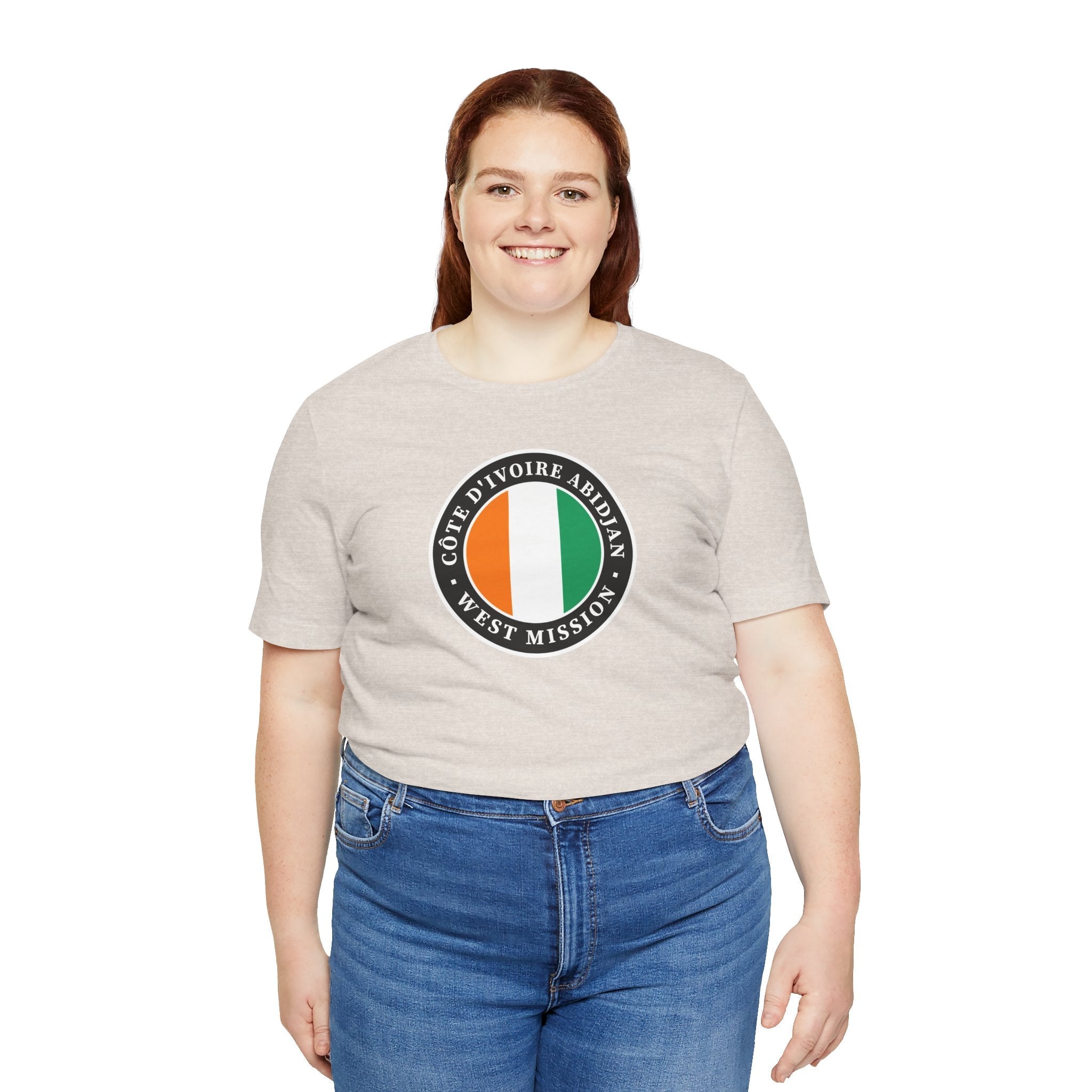 Cote d'Ivoire Abidjan West Mission Flag Logo (Black Border) T-shirt - Latter-Day Saint LDS Missionary Gift - Book of Mormon