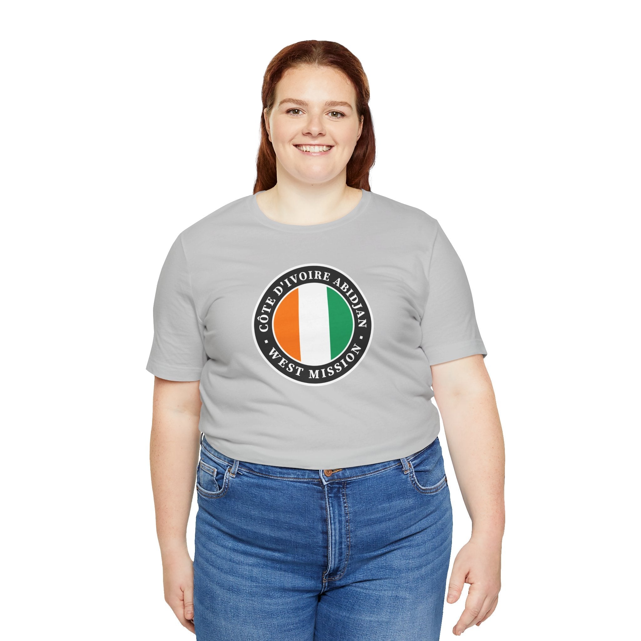 Cote d'Ivoire Abidjan West Mission Flag Logo (Black Border) T-shirt - Latter-Day Saint LDS Missionary Gift - Book of Mormon