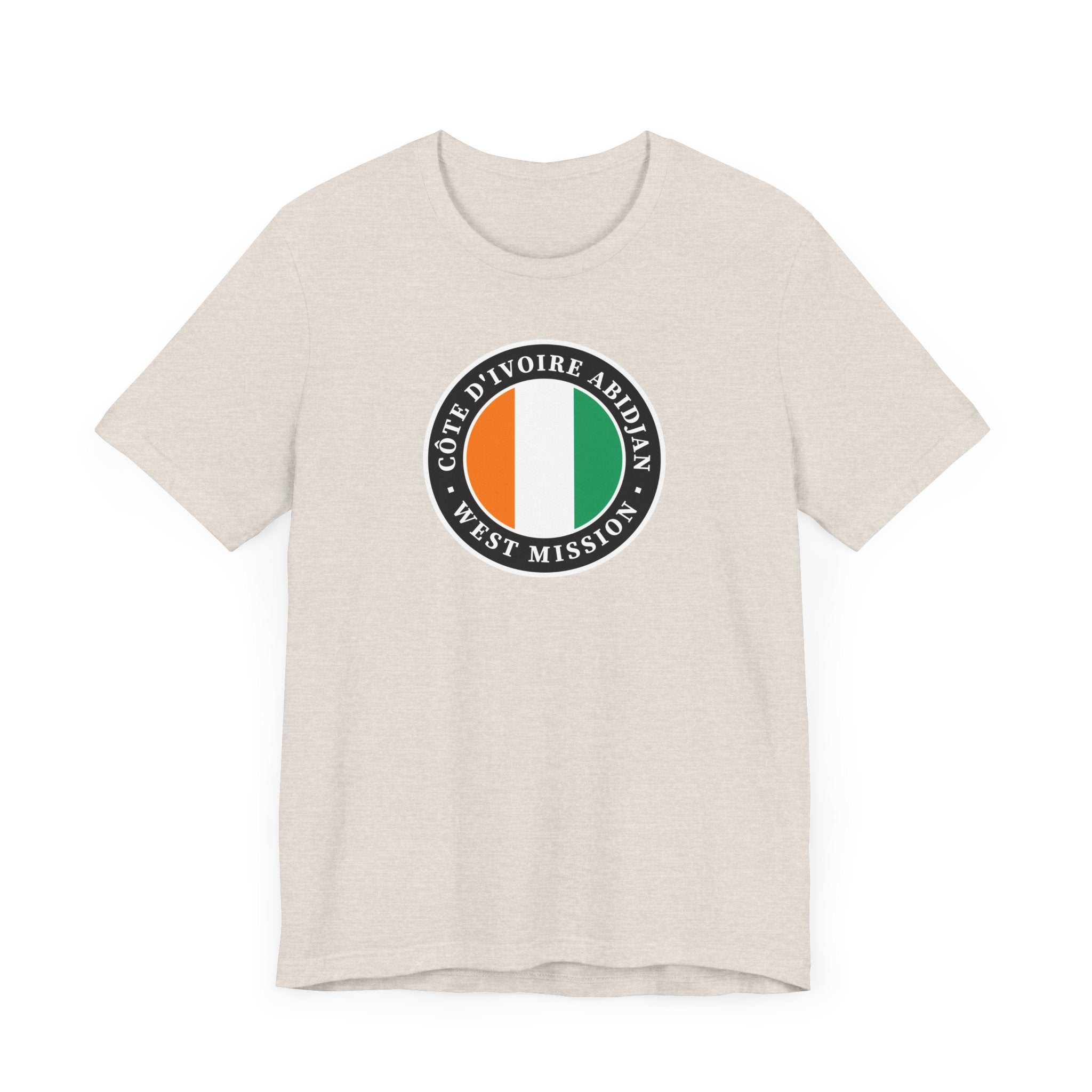 Cote d'Ivoire Abidjan West Mission Flag Logo (Black Border) T-shirt - Latter-Day Saint LDS Missionary Gift - Book of Mormon