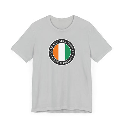 Cote d'Ivoire Abidjan West Mission Flag Logo (Black Border) T-shirt - Latter-Day Saint LDS Missionary Gift - Book of Mormon