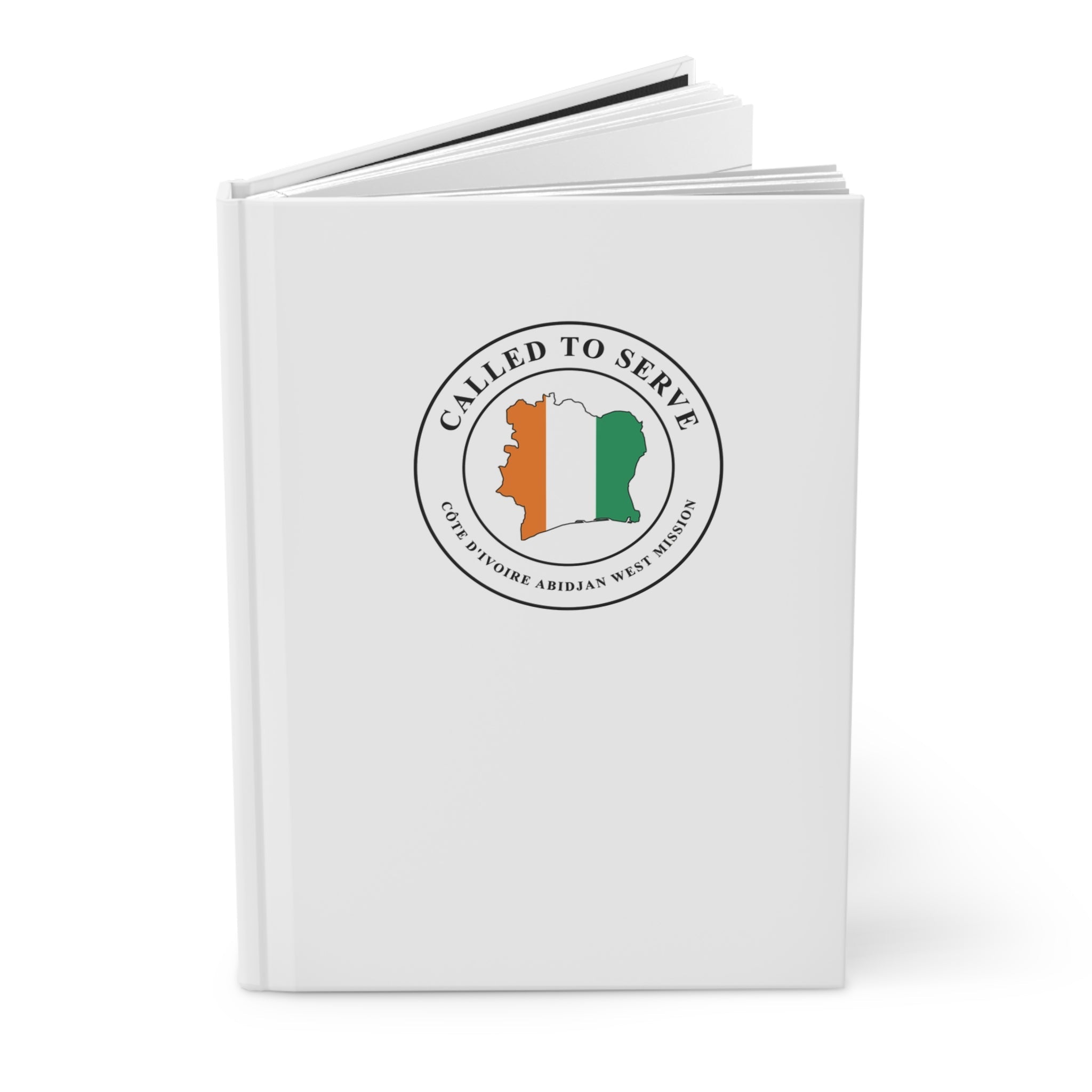 Cote d'Ivoire Abidjan West Mission Flag Map Called to Serve White Hardcover Journal Matte - Latter-Day Saint LDS Missionary Gift - Book of Mormon