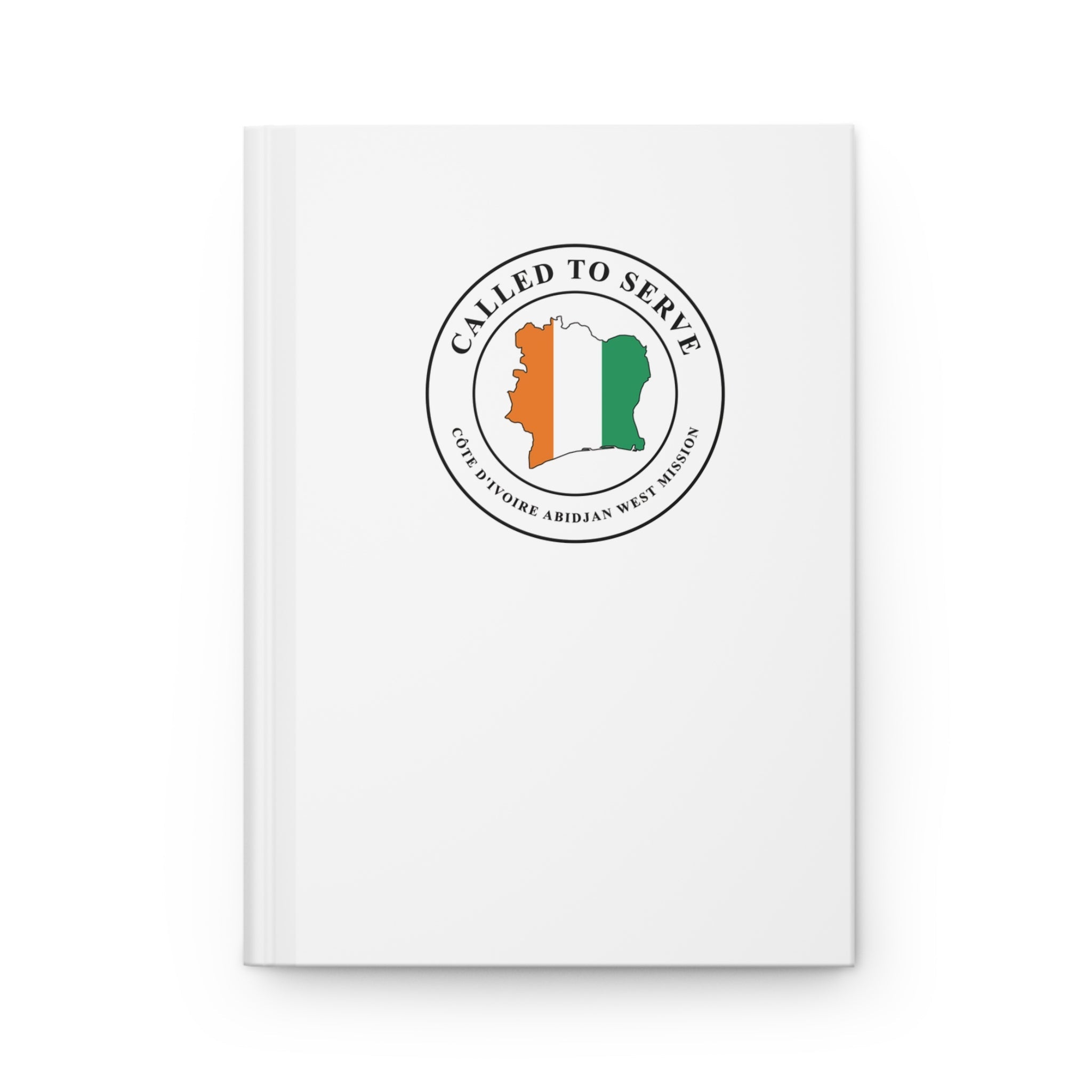 Cote d'Ivoire Abidjan West Mission Flag Map Called to Serve White Hardcover Journal Matte - Latter-Day Saint LDS Missionary Gift - Book of Mormon