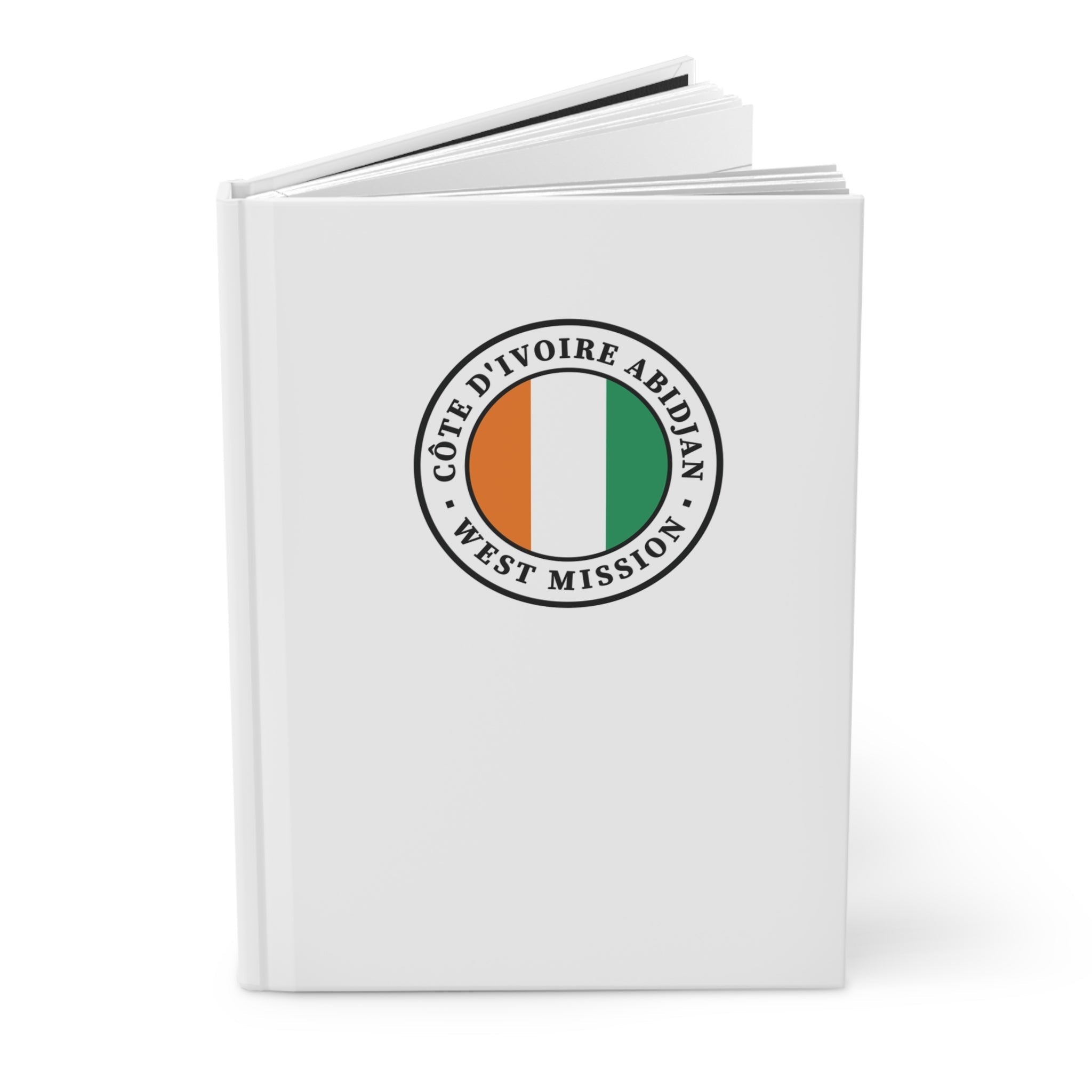 Cote d'Ivoire Abidjan West Mission Logo Design White Hardcover Journal Matte - Latter-Day Saint LDS Missionary Gift - Book of Mormon