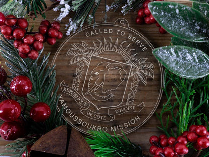 Côte d'Ivoire Yamoussoukro Mission Christmas Ornament - Latter-Day Saint LDS Missionary Gift - Book of Mormon