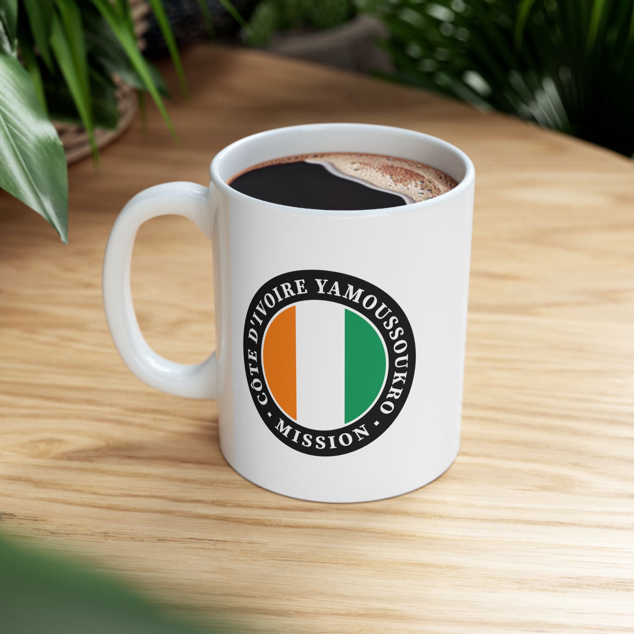 Cote d'Ivoire Yamoussoukro Mission Circular Flag White Ceramic Mug - Latter-Day Saint LDS Missionary Gift - Book of Mormon