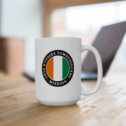 Cote d'Ivoire Yamoussoukro Mission Circular Flag White Ceramic Mug - Latter-Day Saint LDS Missionary Gift - Book of Mormon