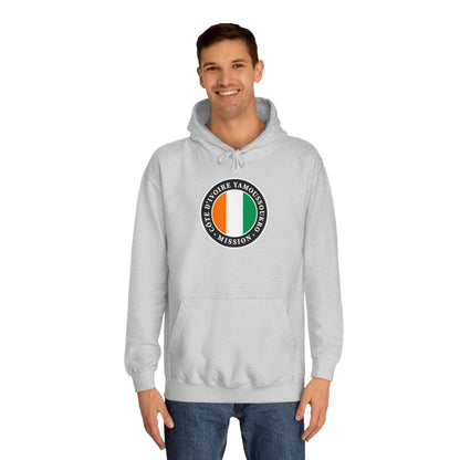 Cote d'Ivoire Yamoussoukro Mission Flag Logo (Black Border) College Hoodie