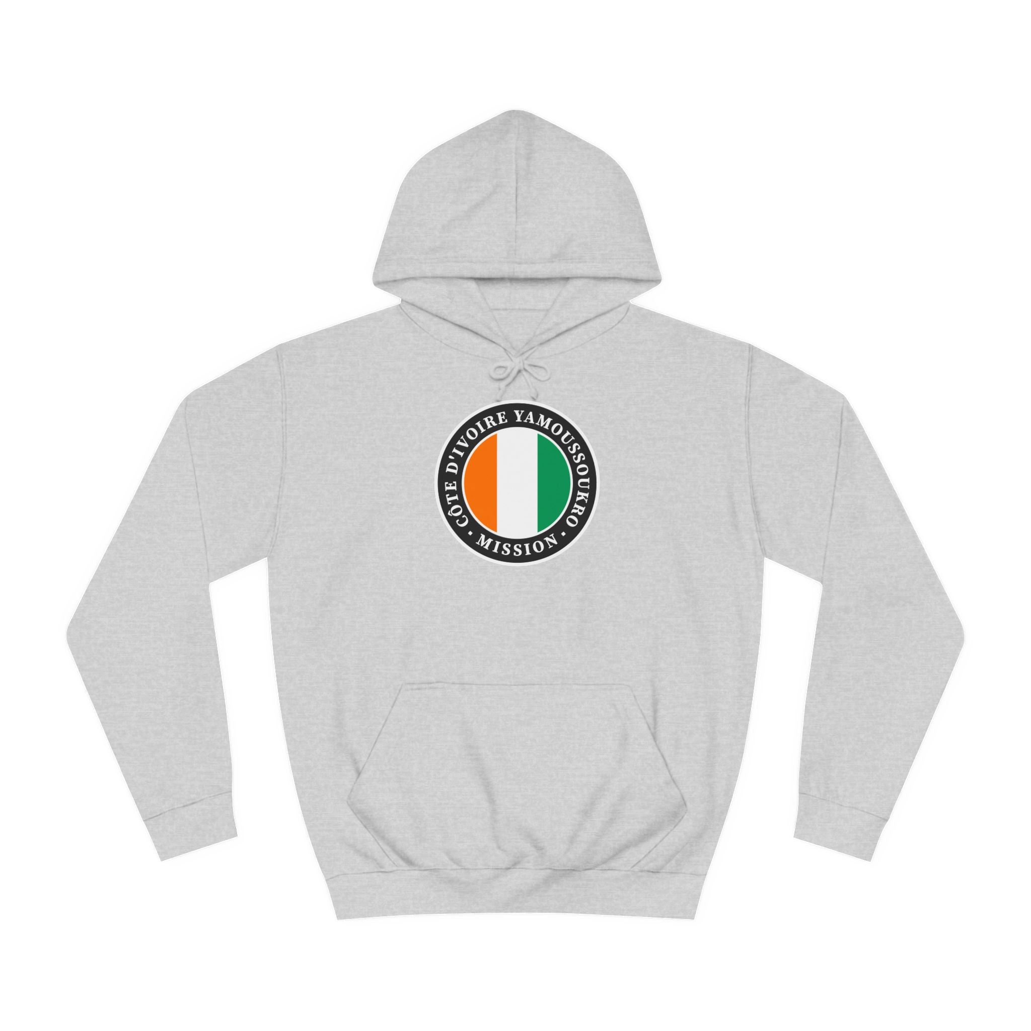 Cote d'Ivoire Yamoussoukro Mission Flag Logo (Black Border) College Hoodie