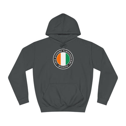 Cote d'Ivoire Yamoussoukro Mission Flag Logo (Black Border) College Hoodie