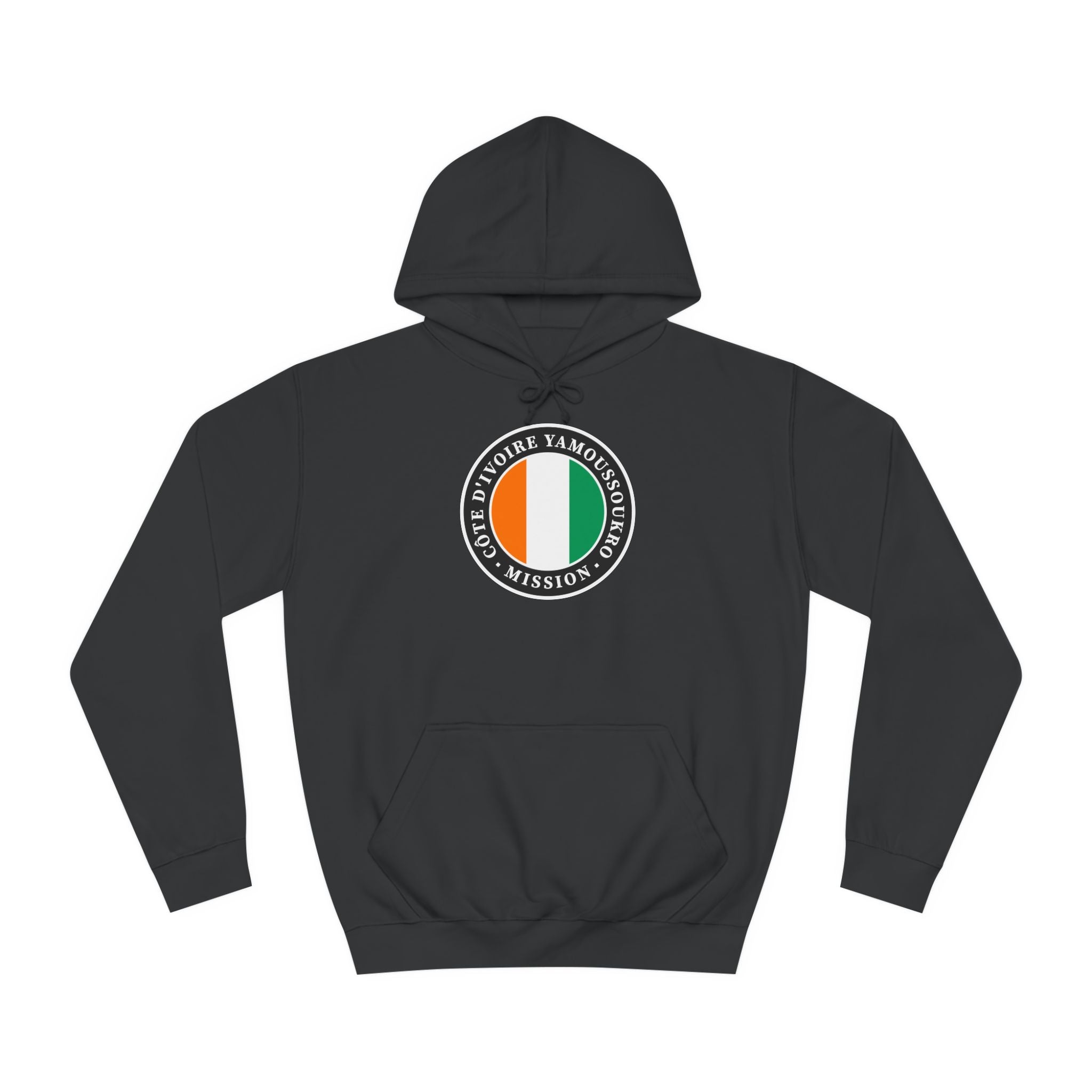 Cote d'Ivoire Yamoussoukro Mission Flag Logo (Black Border) College Hoodie