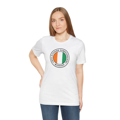 Cote d'Ivoire Yamoussoukro Mission Flag Logo (White Border) T-shirt - Latter-Day Saint LDS Missionary Gift - Book of Mormon