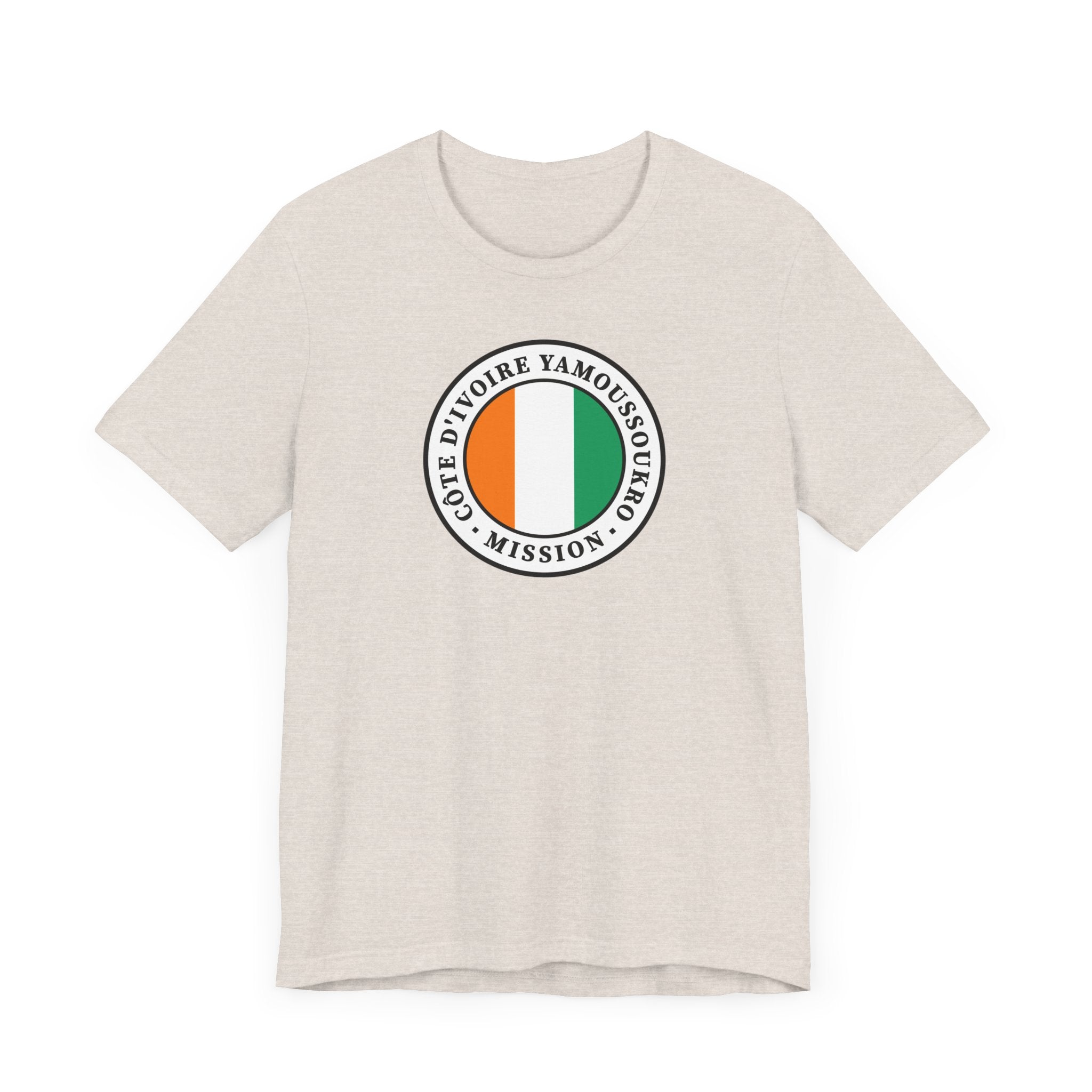 Cote d'Ivoire Yamoussoukro Mission Flag Logo (White Border) T-shirt - Latter-Day Saint LDS Missionary Gift - Book of Mormon