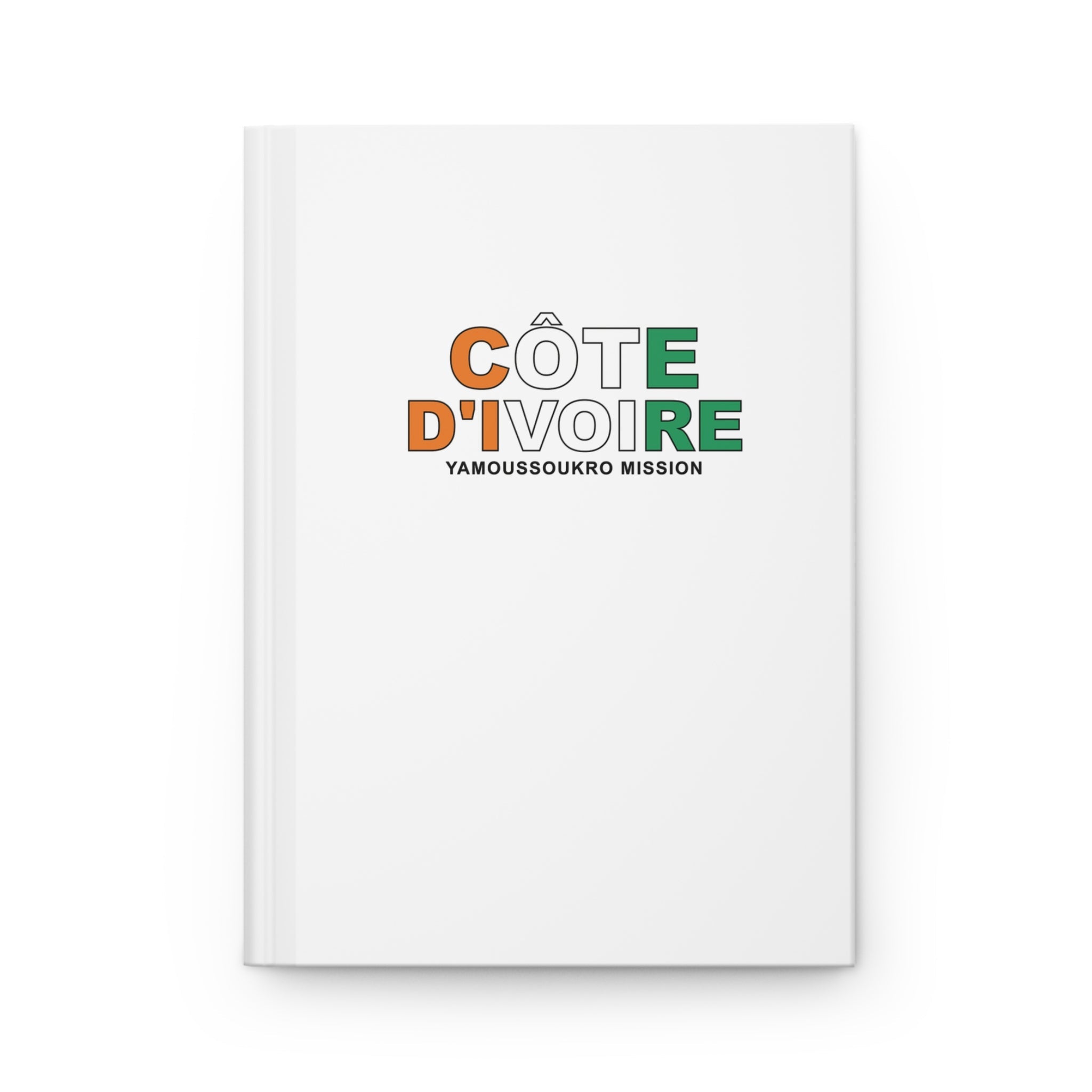 Cote d'Ivoire Yamoussoukro Mission Flag Title White Hardcover Journal Matte - Latter-Day Saint LDS Missionary Gift - Book of Mormon