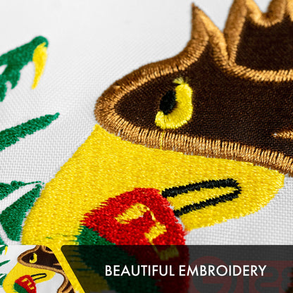 G128 Mexico Mexican Flag | 6x10 Ft | Double ToughWeave Series Double Sided Embroidered 210D Polyester | Country Flag, Embroidered Design, Indoor/Outdoor, Brass Grommets, Heavy Duty, 3-ply