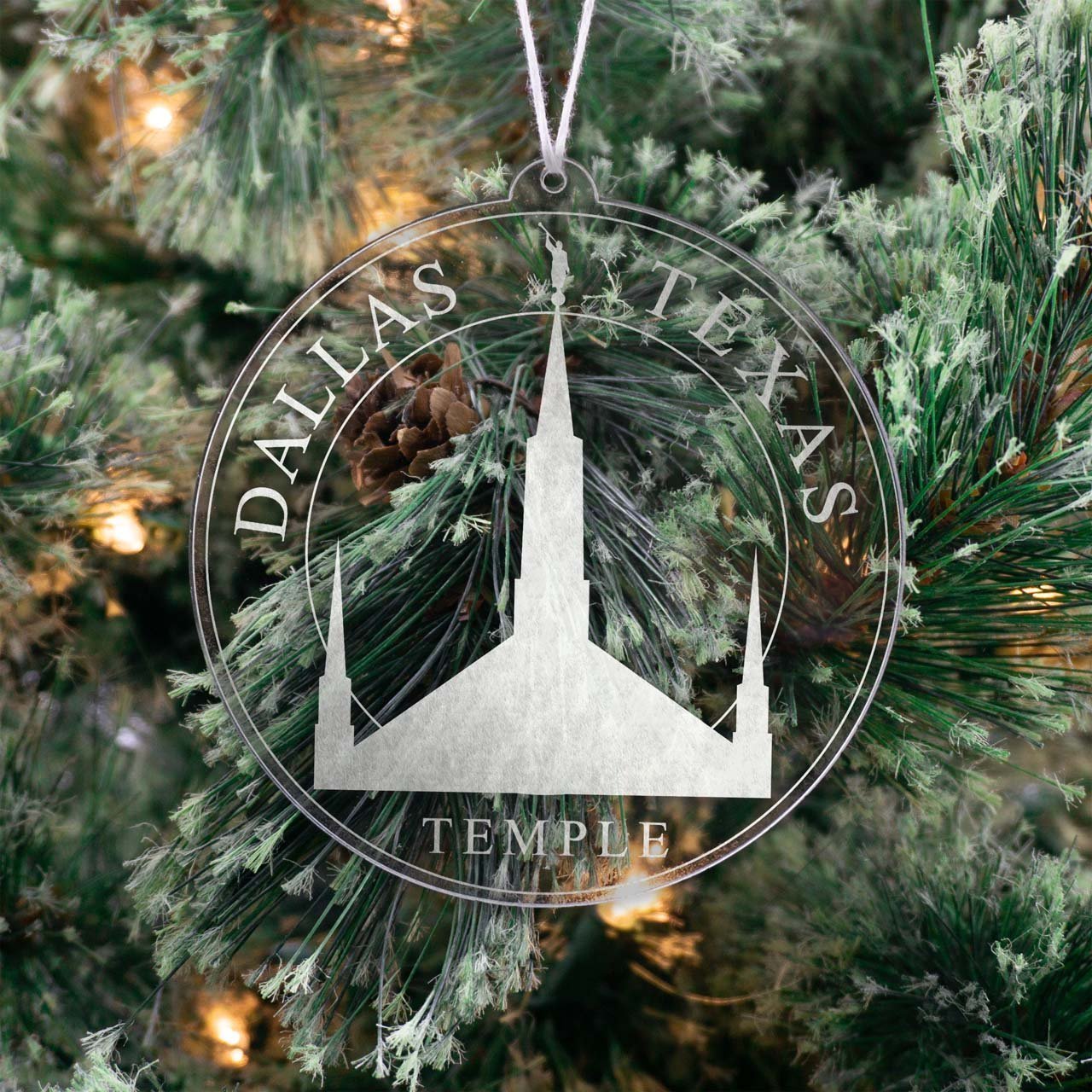 Dallas Texas Temple Christmas Ornament - Latter-Day Saint LDS Missionary Gift - Book of Mormon