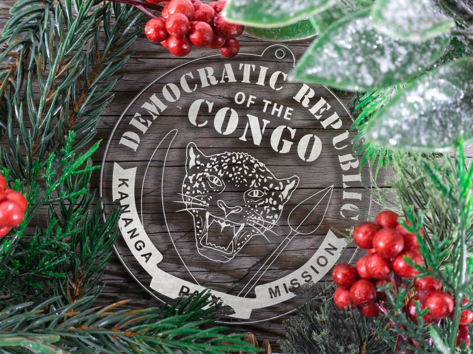 LDS Democratic Republic of the Congo Kananga Mission Christmas Ornament with Christmas Decorations