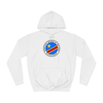 Democratic Republic of the Congo Kananga Mission Flag Logo (White Border) College Hoodie - Latter-Day Saint LDS Missionary Gift - Book of Mormon