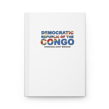 Democratic Republic of the Congo Kinshasa East Mission Flag Title White Hardcover Journal Matte - Latter-Day Saint LDS Missionary Gift - Book of Mormon