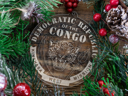 LDS Democratic Republic of the Congo Kinshasa West Mission Christmas Ornament with Christmas Decorations