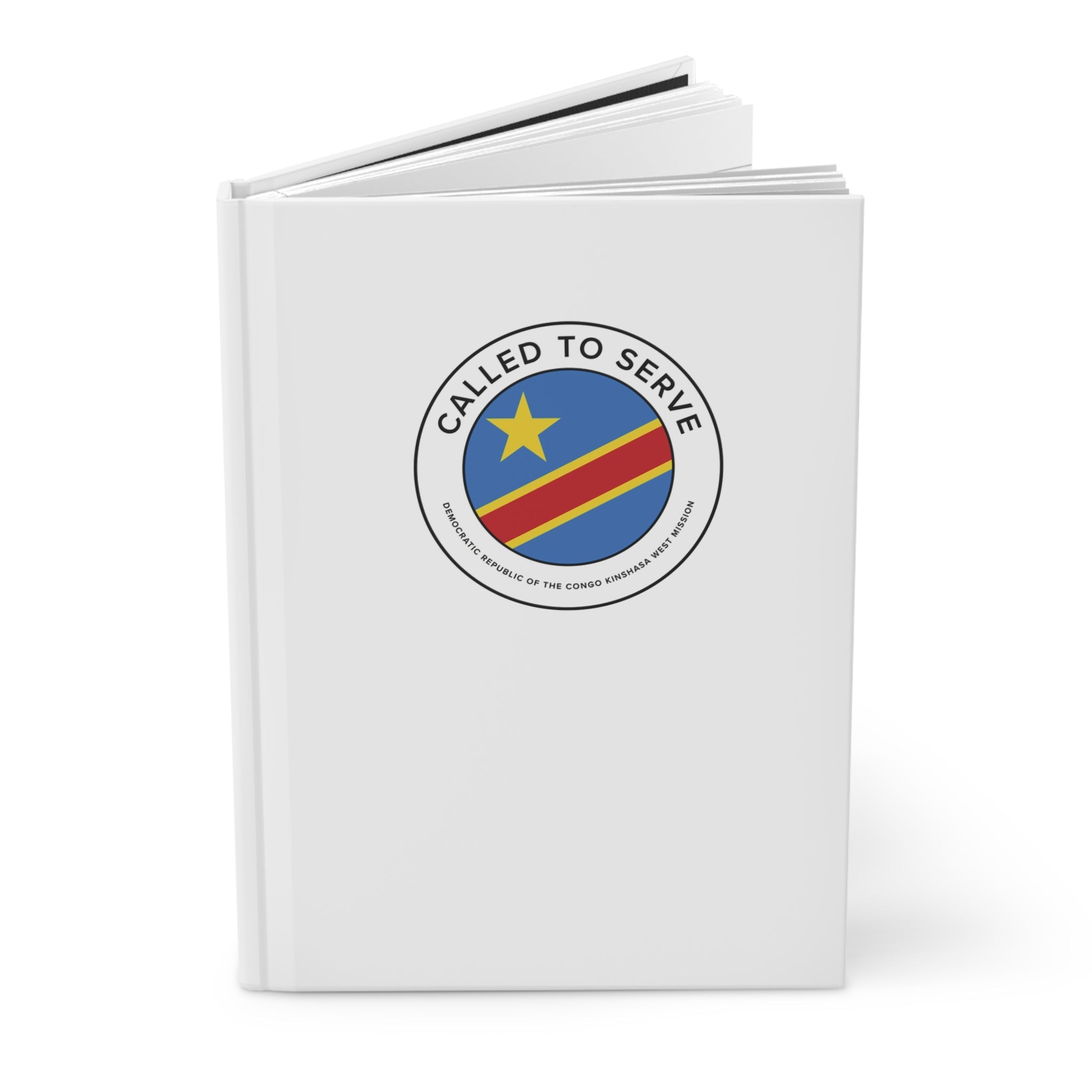 Democratic Republic of the Congo Kinshasa West Mission Circle Flag Called to Serve White Hardcover Journal Matte - Latter-Day Saint LDS Missionary Gift - Book of Mormon