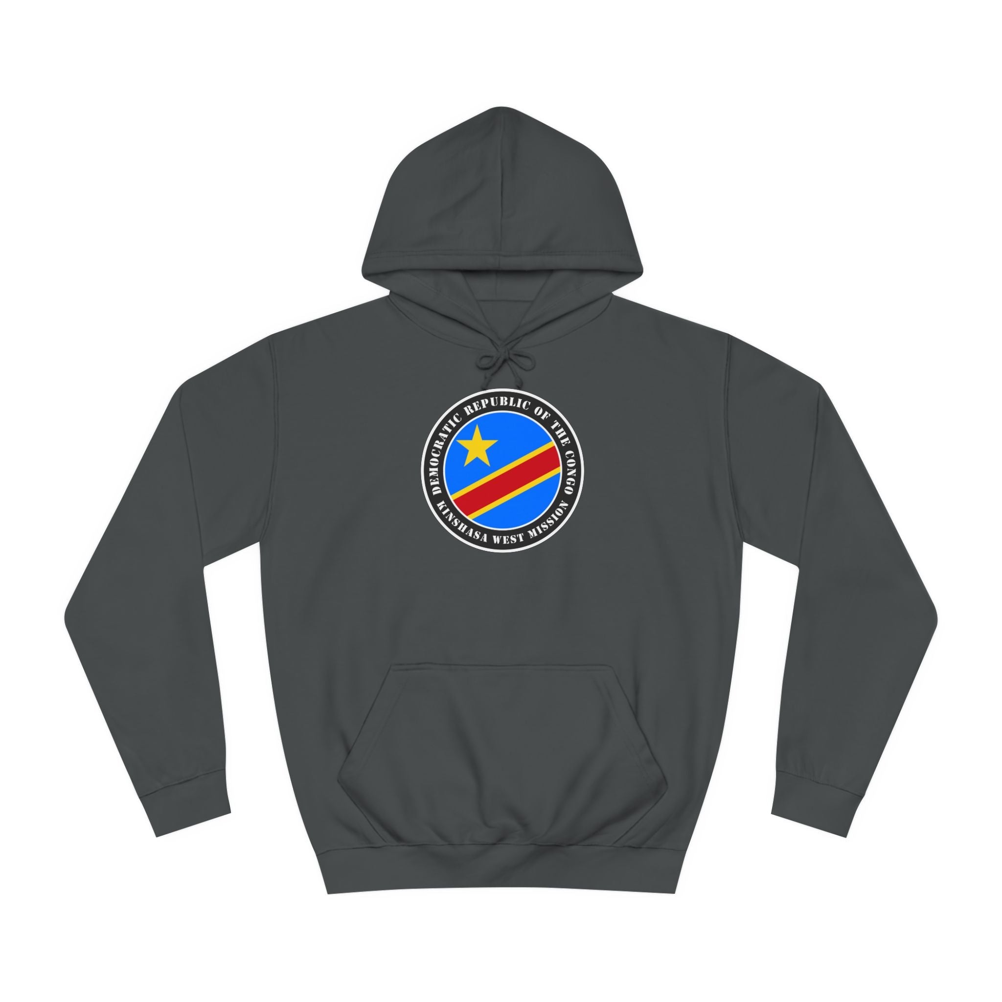 Democratic Republic of the Congo Kinshasa West Mission Flag Logo (Black Border) College Hoodie