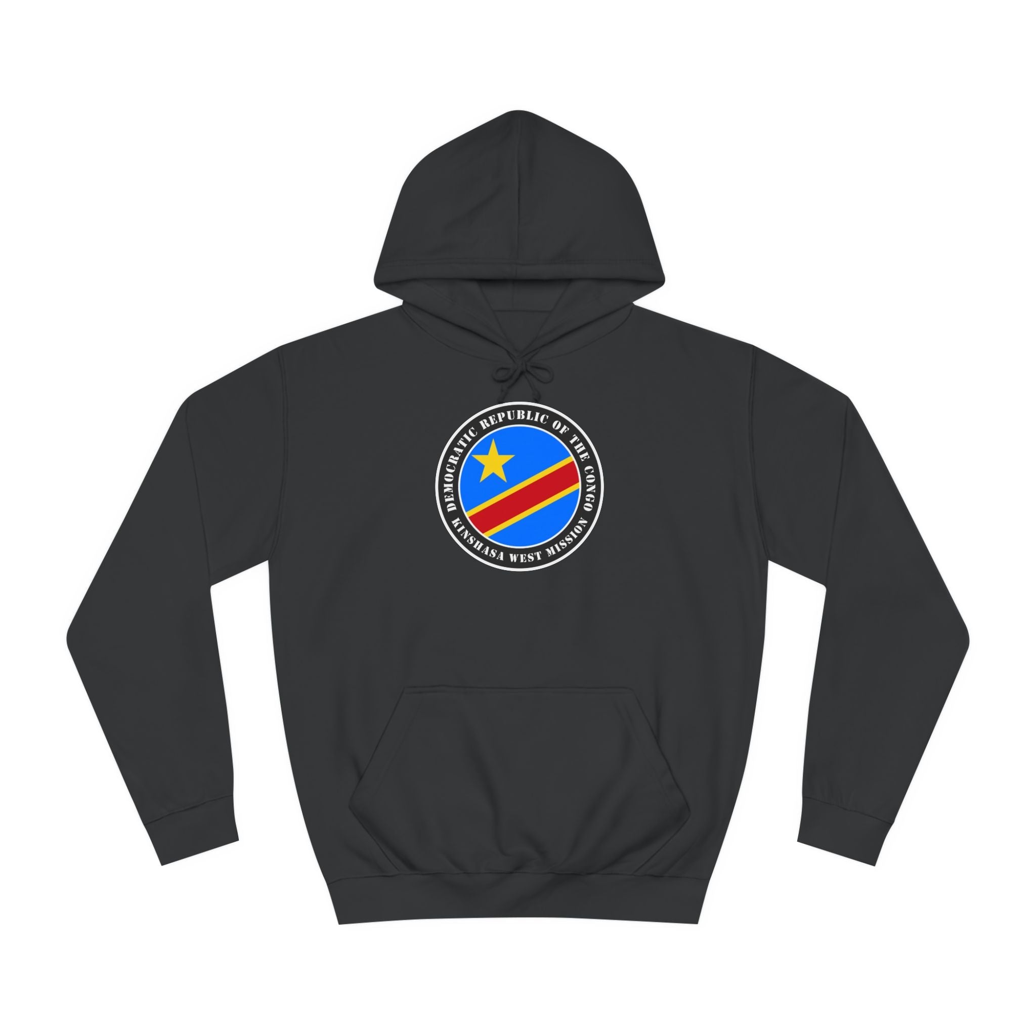 Democratic Republic of the Congo Kinshasa West Mission Flag Logo (Black Border) College Hoodie