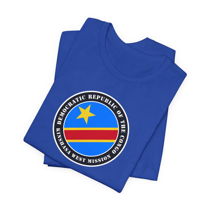 Democratic Republic of the Congo Kinshasa West Mission Flag Logo (Black Border) T-shirt - Latter-Day Saint LDS Missionary Gift - Book of Mormon