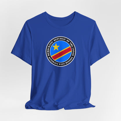 Democratic Republic of the Congo Kinshasa West Mission Flag Logo (Black Border) T-shirt - Latter-Day Saint LDS Missionary Gift - Book of Mormon