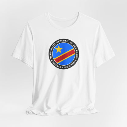 Democratic Republic of the Congo Kinshasa West Mission Flag Logo (Black Border) T-shirt - Latter-Day Saint LDS Missionary Gift - Book of Mormon