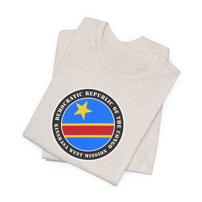 Democratic Republic of the Congo Kinshasa West Mission Flag Logo (Black Border) T-shirt - Latter-Day Saint LDS Missionary Gift - Book of Mormon