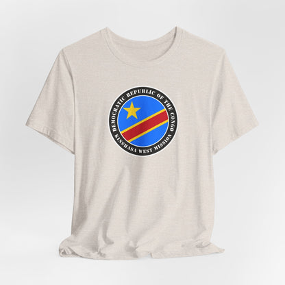 Democratic Republic of the Congo Kinshasa West Mission Flag Logo (Black Border) T-shirt - Latter-Day Saint LDS Missionary Gift - Book of Mormon