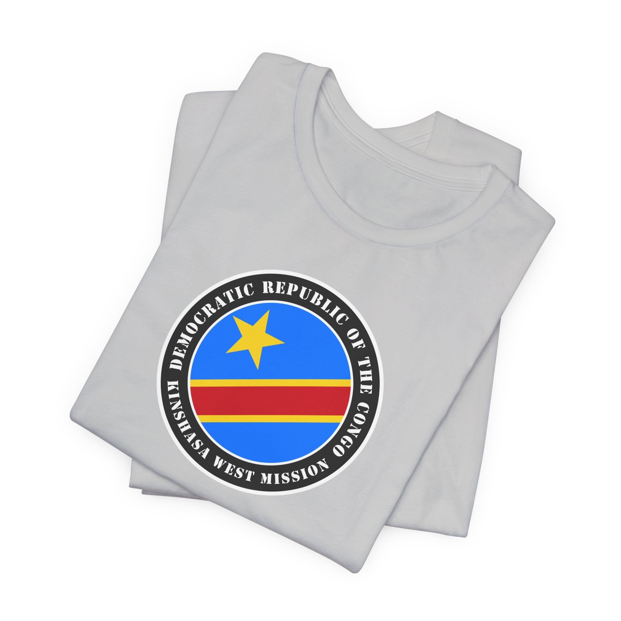 Democratic Republic of the Congo Kinshasa West Mission Flag Logo (Black Border) T-shirt - Latter-Day Saint LDS Missionary Gift - Book of Mormon