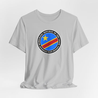 Democratic Republic of the Congo Kinshasa West Mission Flag Logo (Black Border) T-shirt - Latter-Day Saint LDS Missionary Gift - Book of Mormon