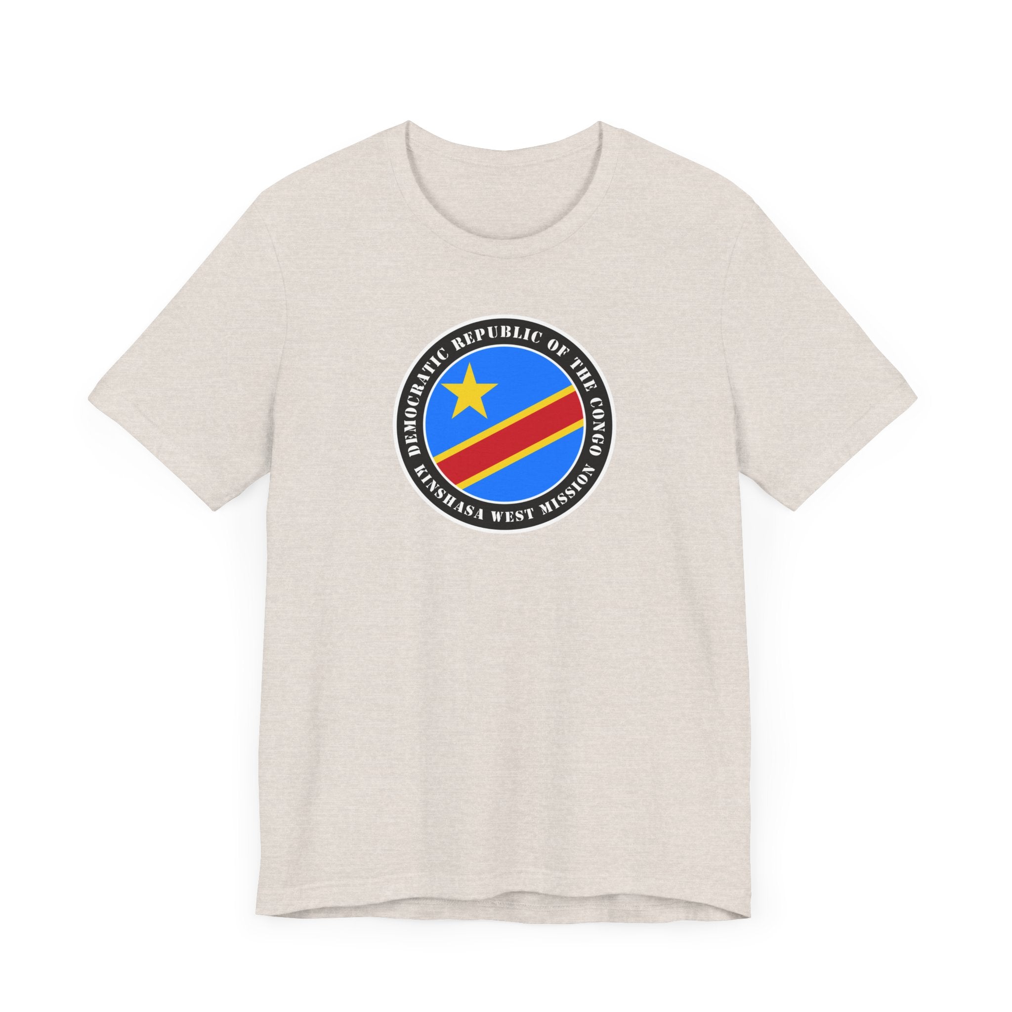 Democratic Republic of the Congo Kinshasa West Mission Flag Logo (Black Border) T-shirt - Latter-Day Saint LDS Missionary Gift - Book of Mormon