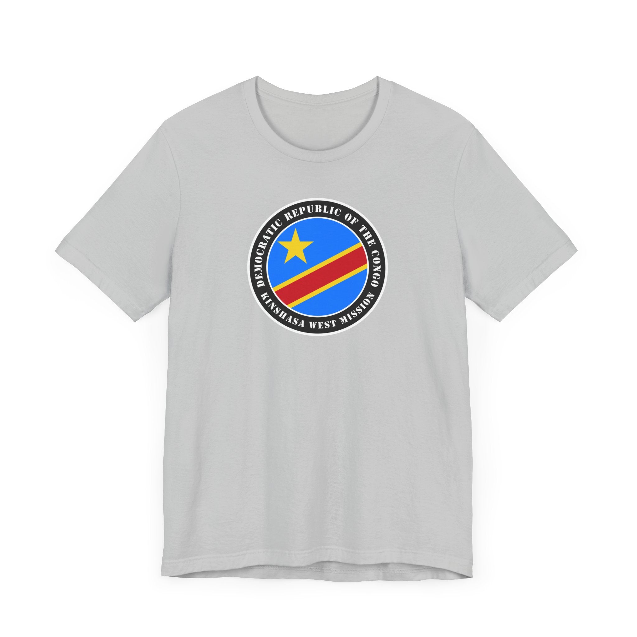 Democratic Republic of the Congo Kinshasa West Mission Flag Logo (Black Border) T-shirt - Latter-Day Saint LDS Missionary Gift - Book of Mormon