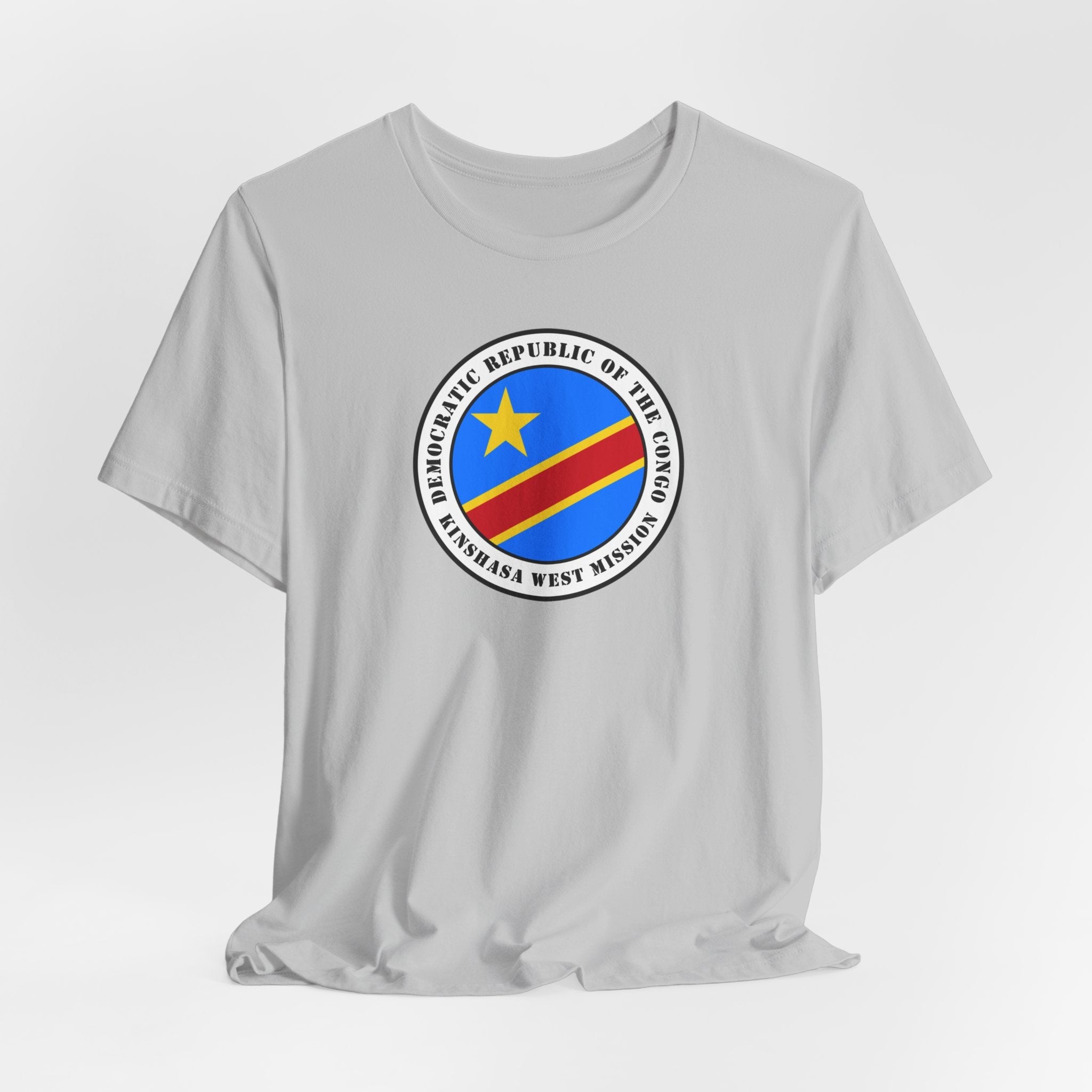 Democratic Republic of the Congo Kinshasa West Mission Flag Logo (White Border) T-shirt - Latter-Day Saint LDS Missionary Gift - Book of Mormon