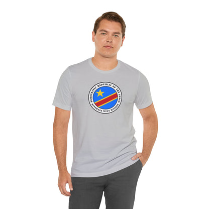 Democratic Republic of the Congo Kinshasa West Mission Flag Logo (White Border) T-shirt - Latter-Day Saint LDS Missionary Gift - Book of Mormon