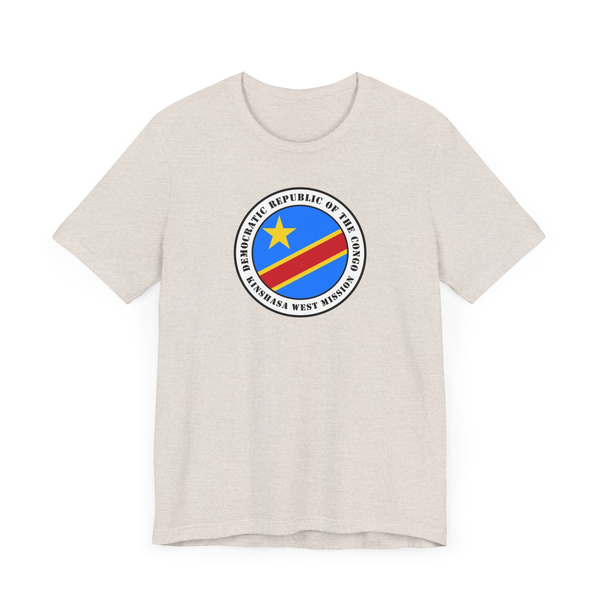 Democratic Republic of the Congo Kinshasa West Mission Flag Logo (White Border) T-shirt - Latter-Day Saint LDS Missionary Gift - Book of Mormon