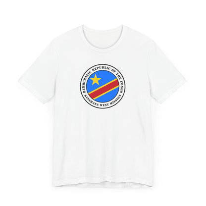 Democratic Republic of the Congo Kinshasa West Mission Flag Logo (White Border) T-shirt - Latter-Day Saint LDS Missionary Gift - Book of Mormon