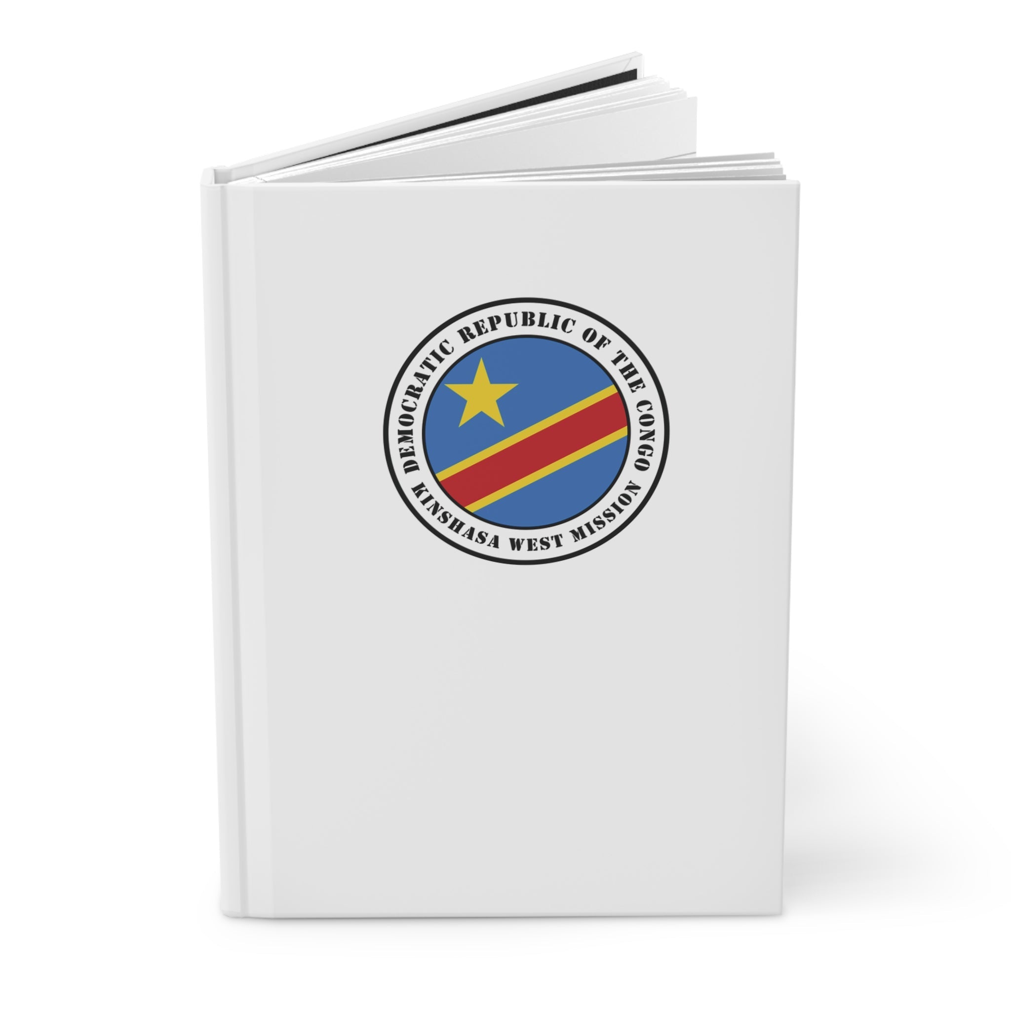 Democratic Republic of the Congo Kinshasa West Mission Logo Design White Hardcover Journal Matte - Latter-Day Saint LDS Missionary Gift - Book of Mormon