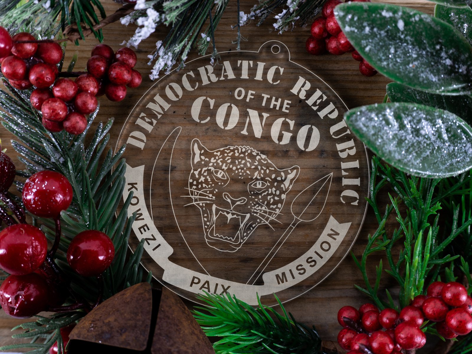 LDS Democratic Republic of the Congo Kolwezi Mission Christmas Ornament with Christmas Decorations