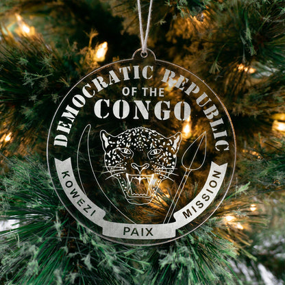 LDS Democratic Republic of the Congo Kolwezi Mission Christmas Ornament hanging on a Tree