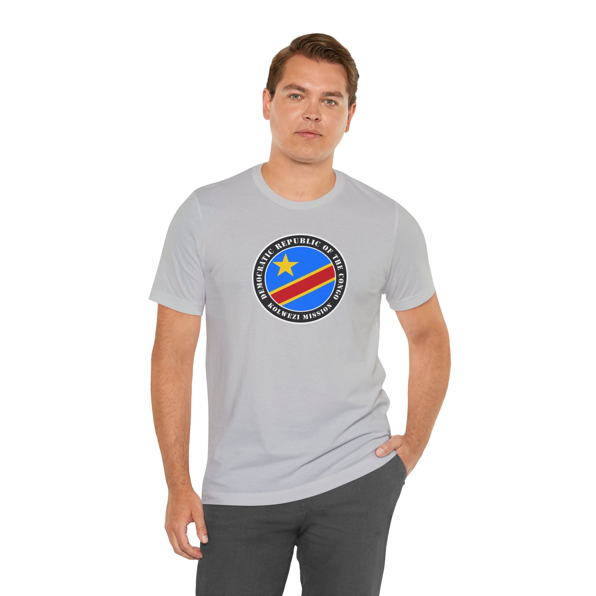 Democratic Republic of the Congo Kolwezi Mission Flag Logo (Black Border) T-shirt - Latter-Day Saint LDS Missionary Gift - Book of Mormon