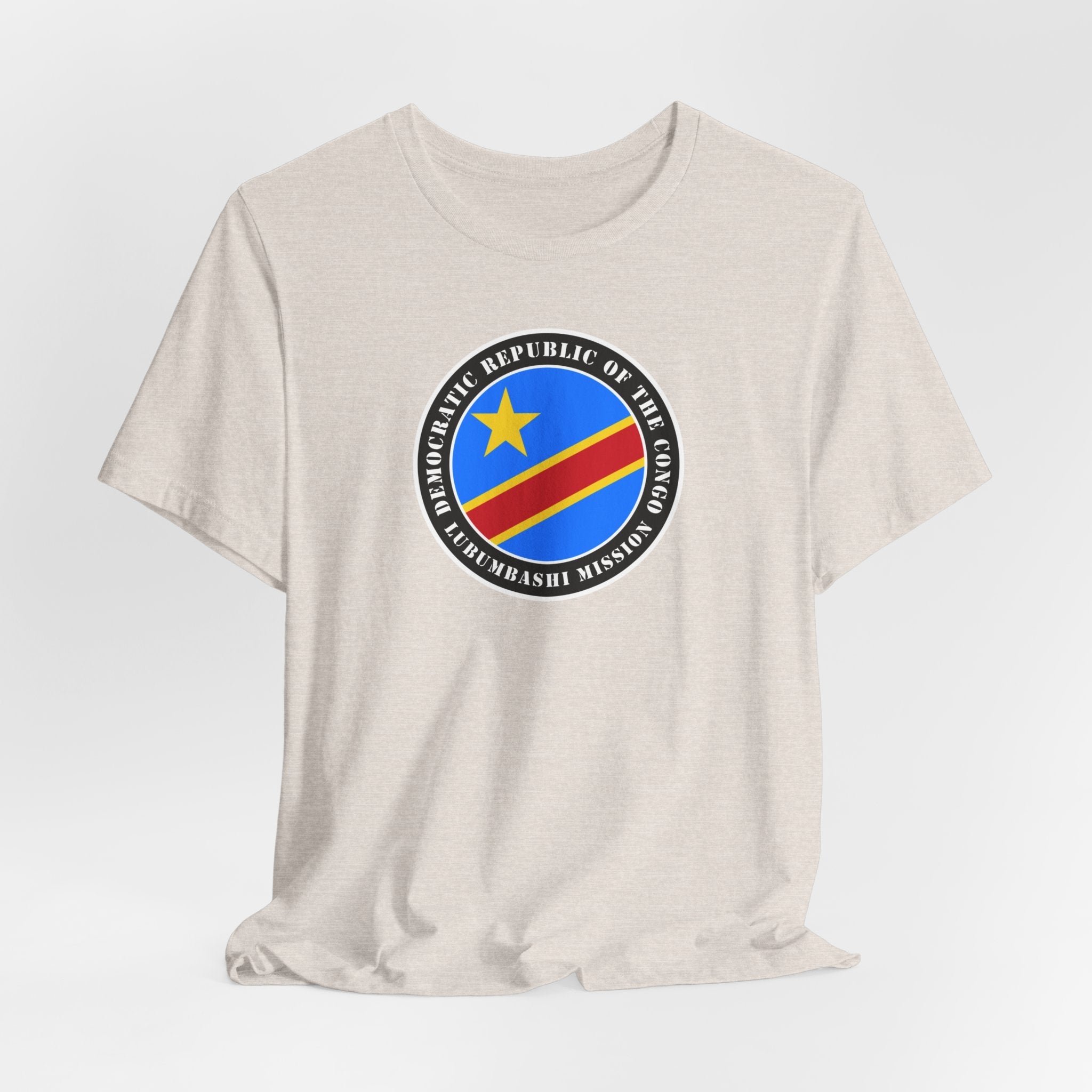 Democratic Republic of the Congo Lubumbashi Mission Flag Logo (Black Border) T-shirt - Latter-Day Saint LDS Missionary Gift - Book of Mormon