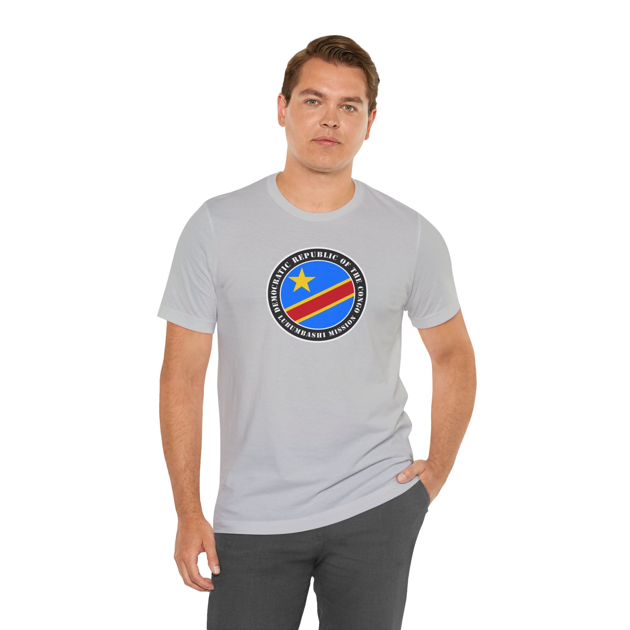 Democratic Republic of the Congo Lubumbashi Mission Flag Logo (Black Border) T-shirt - Latter-Day Saint LDS Missionary Gift - Book of Mormon