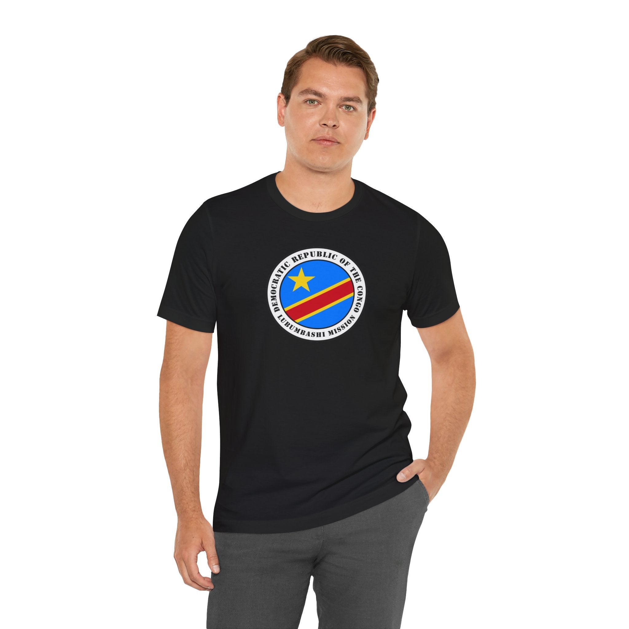 Democratic Republic of the Congo Lubumbashi Mission Flag Logo (White Border) T-shirt - Latter-Day Saint LDS Missionary Gift - Book of Mormon