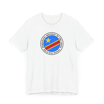 Democratic Republic of the Congo Mbuji-Mayi Mission Flag Logo (White Border) T-shirt - Latter-Day Saint LDS Missionary Gift - Book of Mormon