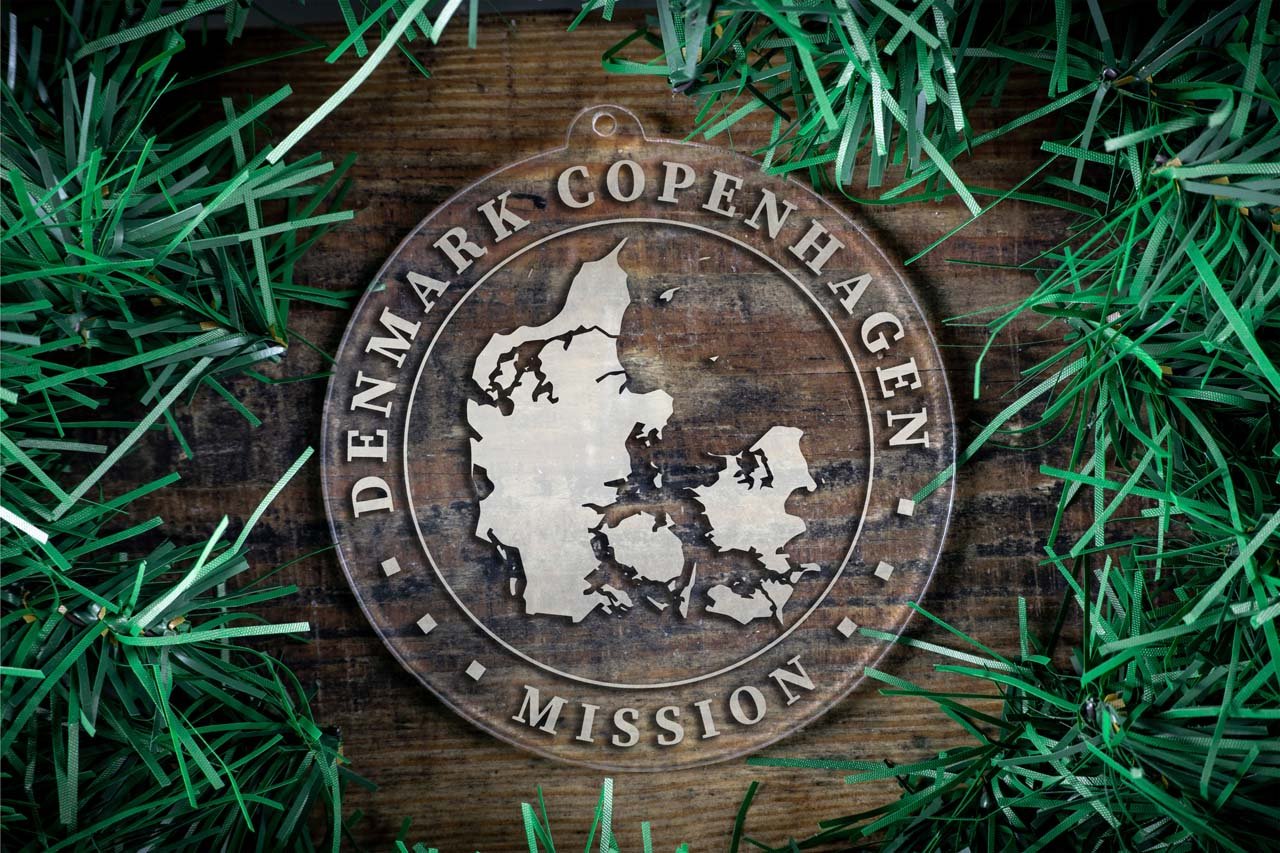 Denmark Copenhagen Mission Christmas Ornament - Latter-Day Saint LDS Missionary Gift - Book of Mormon